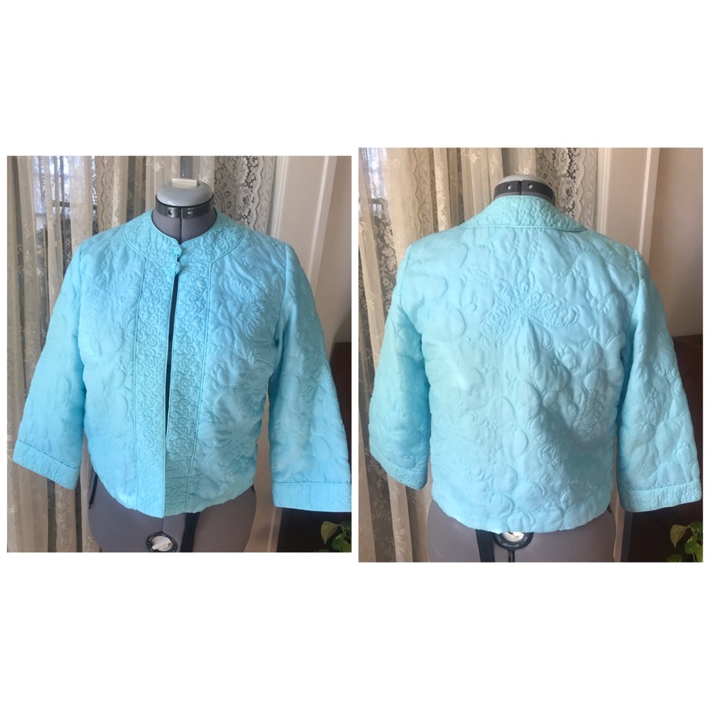 Vintage Jeff Wanamaker sky blue bed jacket